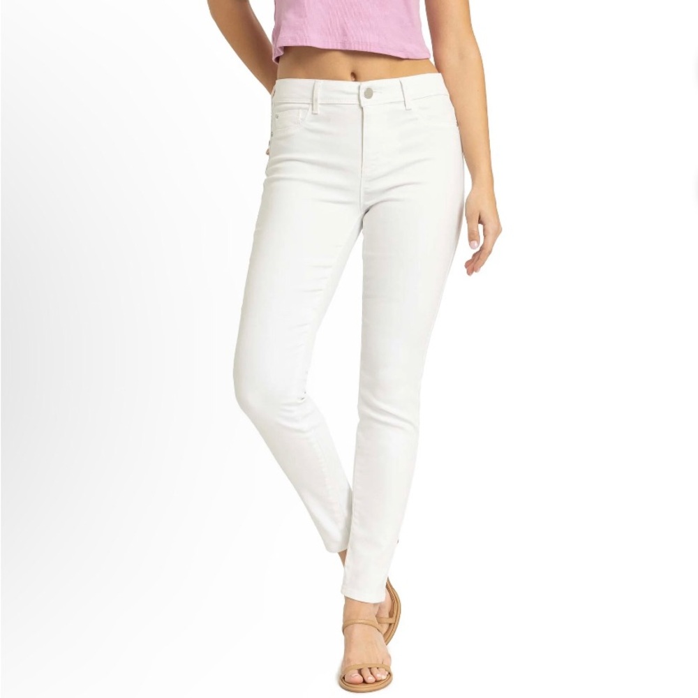 JORDACHE Womens White Skinny Jeans Size 10 High Rise Stretch New